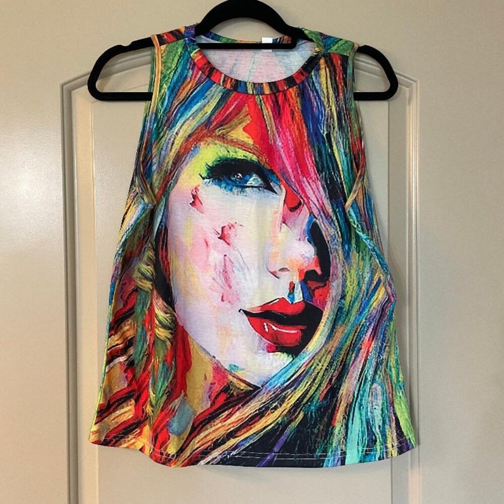 Taylor Swift Pop Art Sleeveless T-Shirt -NWOT